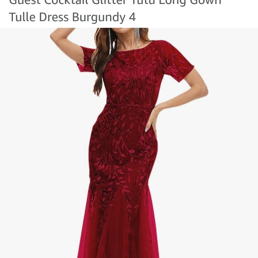 Elegant Burgundy Evening Gown